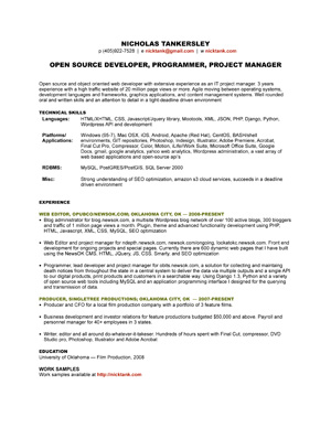 Nick Tankersley's Resume